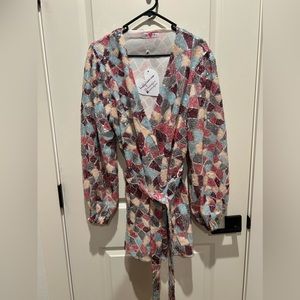 Bnwt Buddy Love Sequin Long-Sleeve wrap dress